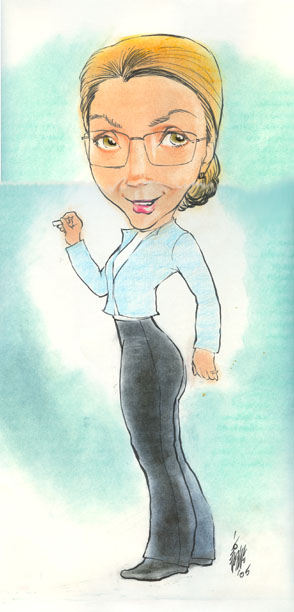 Full Figure Caricature of Arlene Scdallon